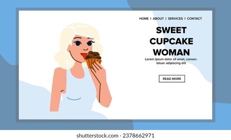 vector mujer de quequitos dulces de persona. chocolate femenino, chica joven, bella persona adulta quequitos dulces mujer web plana ilustración de dibujos animados