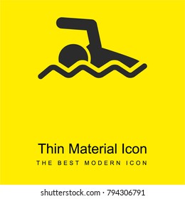 Person swimming bright yellow material minimal icon or logo design