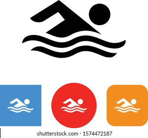 Person Swimming Freestyle Vector Icon