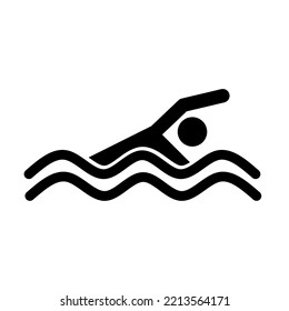 Person Swimming Icon. Logo Icon