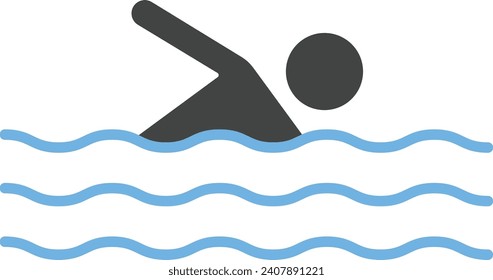 Person Swimming icon vector image. Suitable for mobile application web application and print media.