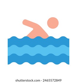 Person Swimming  Vector Flat Icon design
