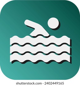Icono De Fondo De Gradiente De Glifo De Vector De Natación Para Uso Personal Y Comercial.
