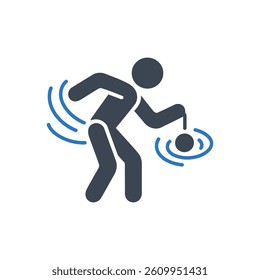 Person Swinging Ball Icon On White Background