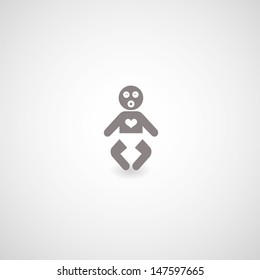 person symbol on gray background