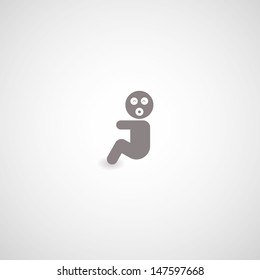 person symbol on gray background