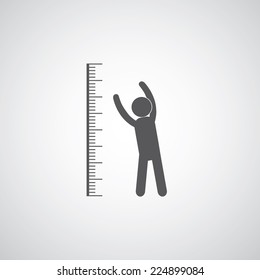 person symbol on gray background 