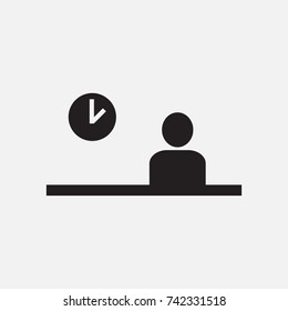 person at the table, time, service, icon, eps10