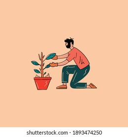 Person take flower for daily routine
