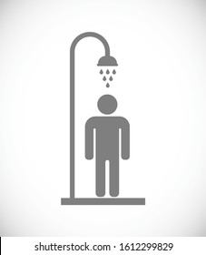 person takes shower - concept icon