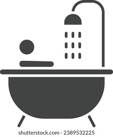 Person Taking Bath icon vector image. Suitable for mobile application web application and print media.