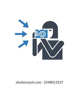 Person taking a photograph icon - Simple Vector Illustration