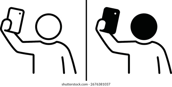 Persona tomando una selfie con un teléfono inteligente, representando las redes sociales, la Fotografía de autorretrato y la captura móvil.

