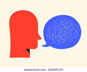 Person talking nonsense speech flat style