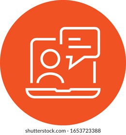 Icono De Contorno De La Persona Que Habla En El Equipo