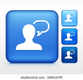 Person Talking on Elegant Vector Button