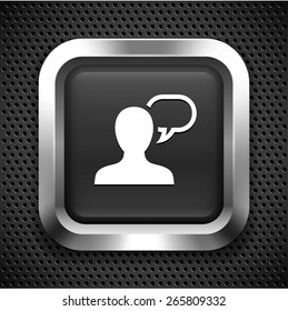 Person Talking on Elegant Vector Button