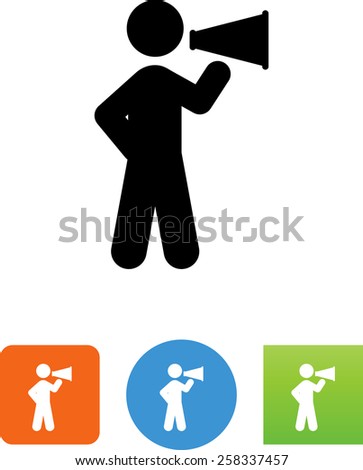 Person talking through a megaphone icon