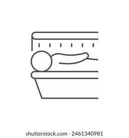 Persona en la cama de bronceado icono