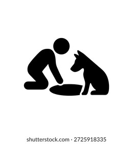 Persona Que Enseña El Icono Del Comando Del Perro Aislado En El Fondo Blanco