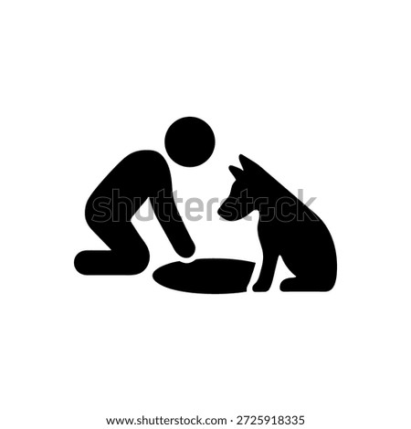 Person Teaching Dog Command Icon Isolated On White Background