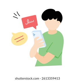 A person texting a crush with heart emojis