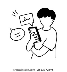 A person texting a crush with heart emojis