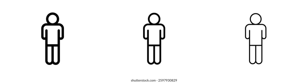 Person thin line vector icon set.