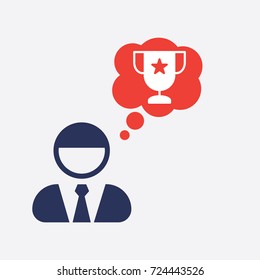 Person Think Bubble Cup Icon Flat Isolated Vector Graphic 
