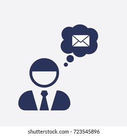 Person Think Email Message Icon Symbol Graphic
