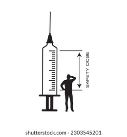 Una persona que piensa en la Dosis de Seguridad. Ilustración del vector