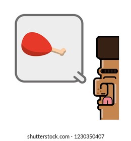 person thinking in chicken thigh