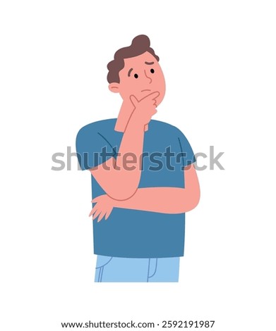 Person thinking with a deep and thoughtful