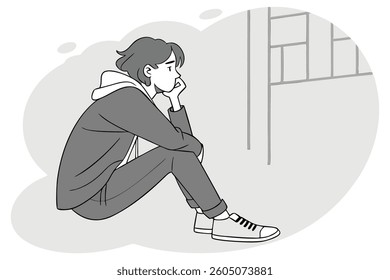 a person thinking something illustrator art