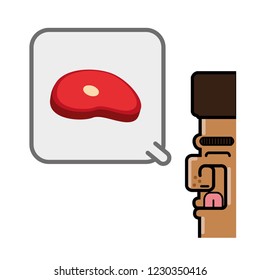person thinking in steak beef