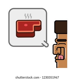 person thinking in steak beef