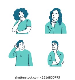 pessoa está pensando vetor ilustração plana