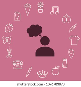 Person thinks icon, vector design element