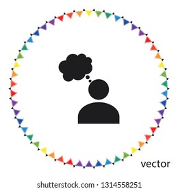Person thinks icon, vector design element
