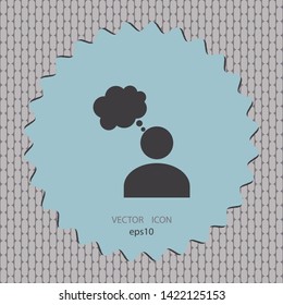 Person thinks icon, vector design element