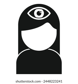 Person third eye icon simple vector. Coping skills. Meditation work program
