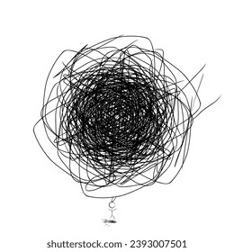 A person with a lot of thoughts and burdens can be represented by this abstract illustration
