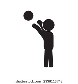 person throwing ball icon vector template illustration logo design