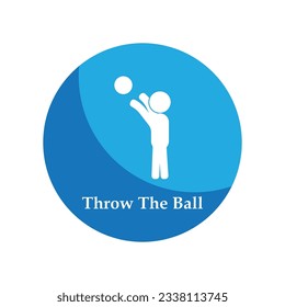 person throwing ball icon vector template illustration logo design