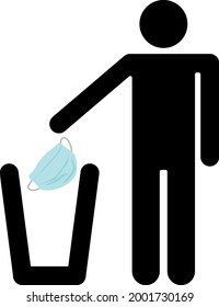 person throwing chinstrap in the trash