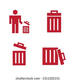 Person throwing rubbish into a recycle bin, set recycle bin icon vector in flat style. Vector illustration EPS.8 EPS.10
