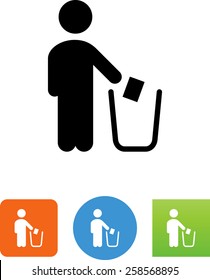 Person Throwing Trash Away Icon