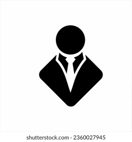 Person in tie icon vector template.