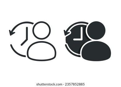 Person time backward icon. Illustration vector