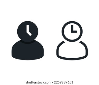 Person time icon. Time management. Illustration vector